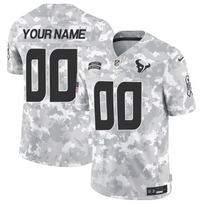 Men%27s Houston Texans Active Player Custom 2024 F.U.S.E Arctic Camo Salute To Service Limited Stitched Football Jersey